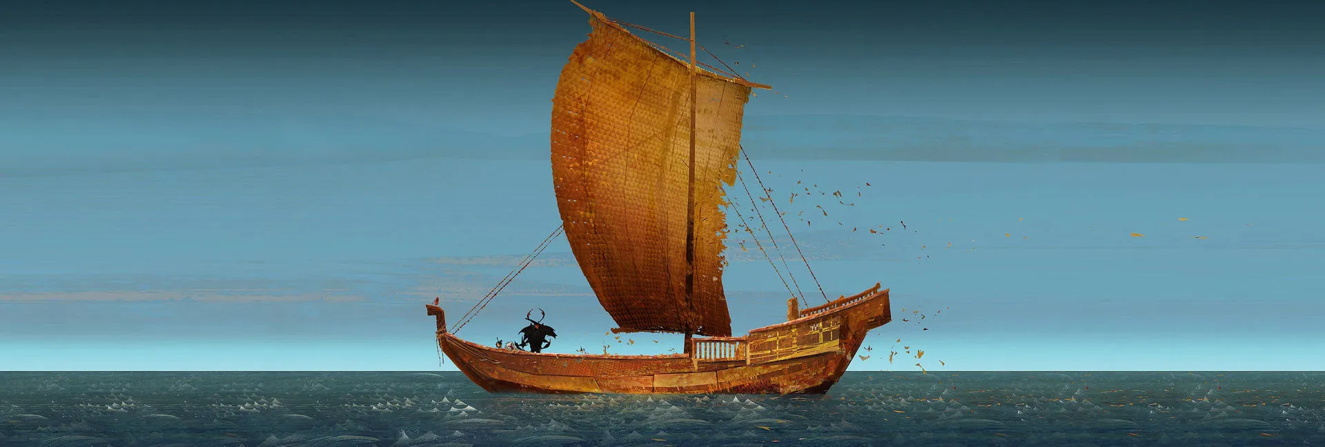 A sailboat from the film Kubo and the Two Strings