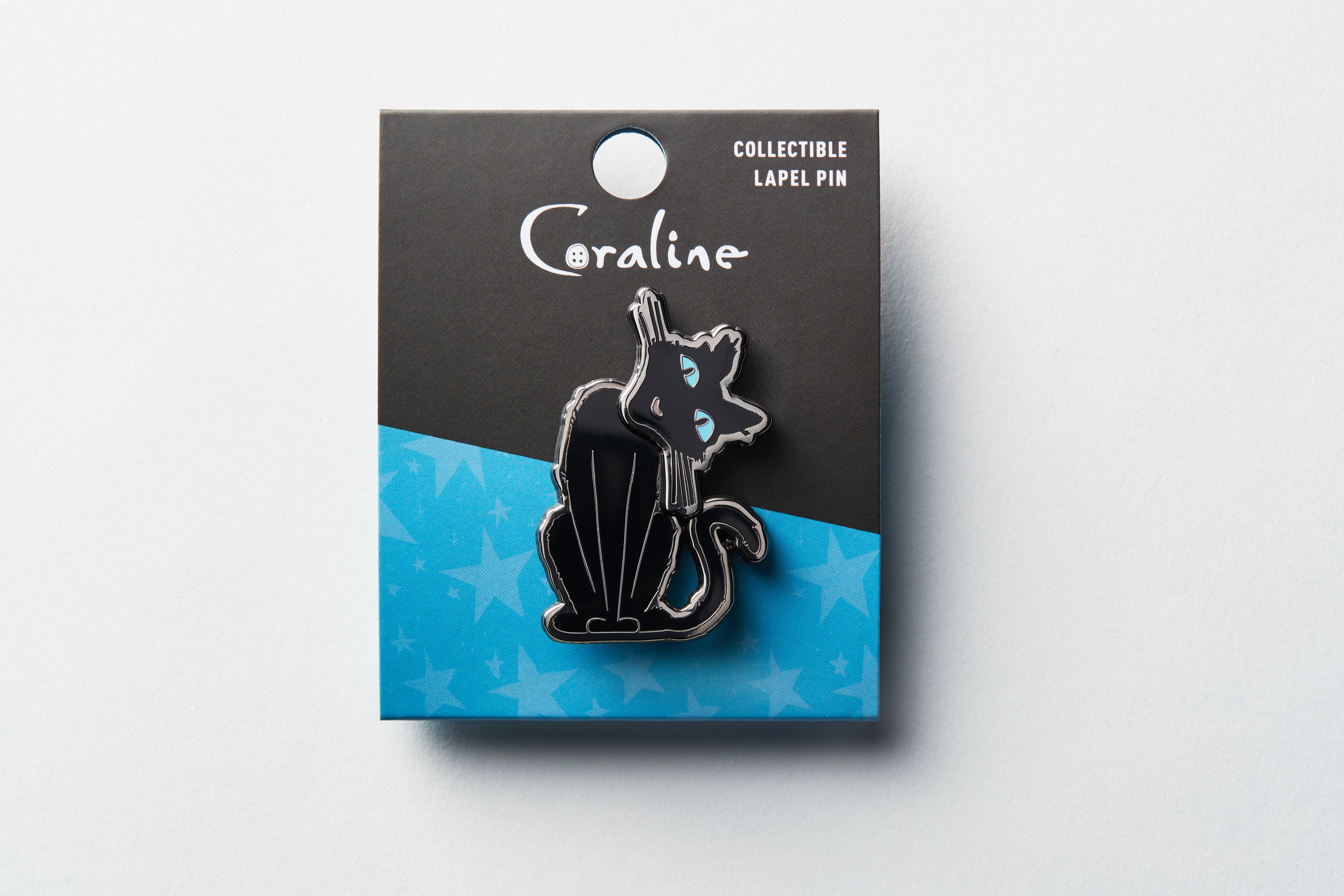 Coraline cat enamel pin