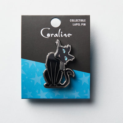 Coraline cat enamel pin